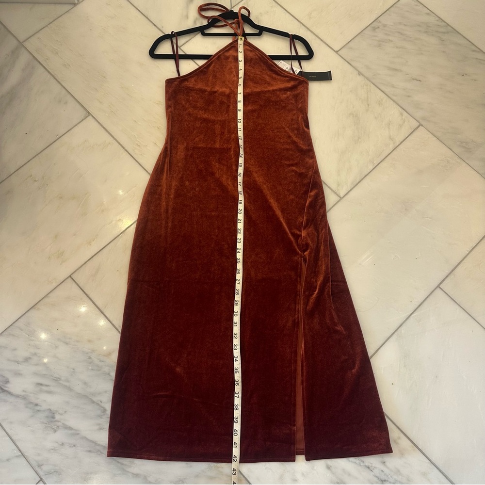 Banana Republic Copper Velvet Halter Dress petite medium - Picture 15 of 16
